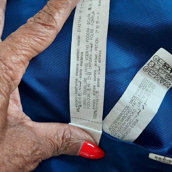 Zara Royal Blue Inverted Lapel Long Blazer Size Small - Picture 12 of 15